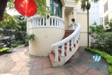 Charming villa for rent on the lakeside with lovely garden in Tay Ho, Hanoi